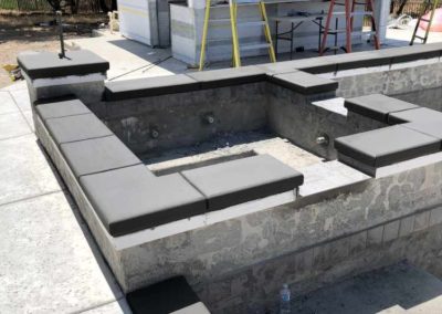 pool remodel with outdoor kitchen